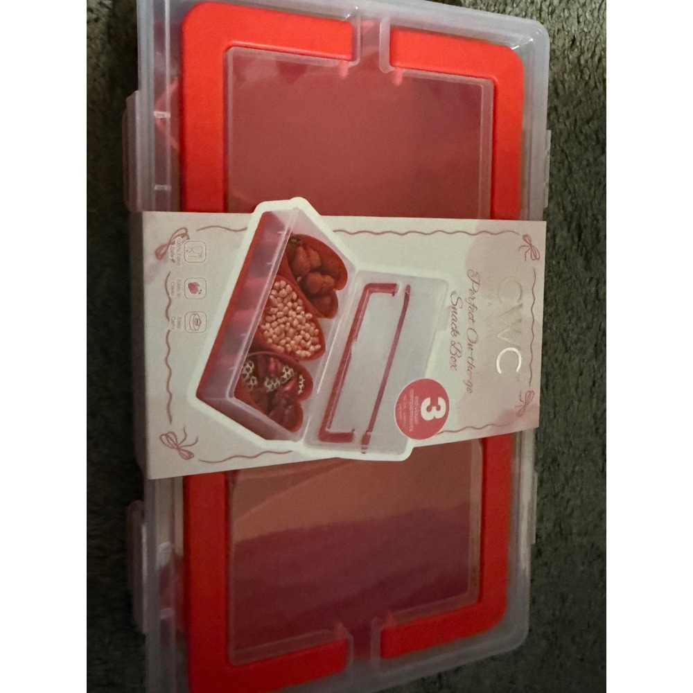 Cook With Color CWC On-the-go Snack Box 3 Compartment Red VDTG12 New - Picture 2 of 5
